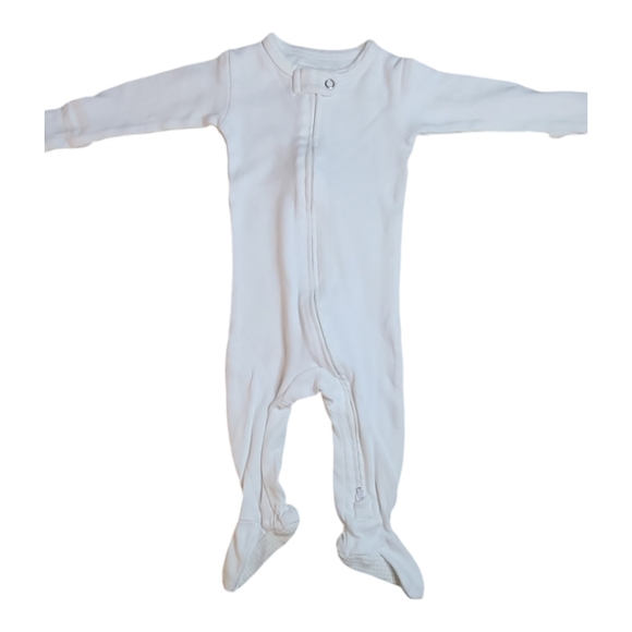 L'ovedbaby organic zipper footie white & lavender | Snap Footie Eggplant-Stone - Picture 3 of 16
